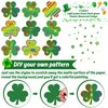 JarThenaAMCS 60Pcs St. Patrick's Day Shamrock Scratch Art Set Green Clover Scratch Paper with Ribbon Wooden Stylus Stick 3 Colors Scratch Off Paper for DIY Craft Irish Party Supplies
