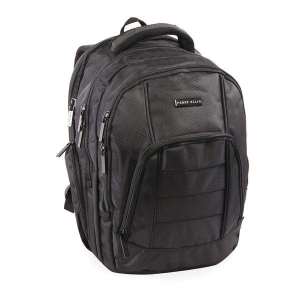 Perry Ellis M200 Business Laptop Backpack, Black, One Size