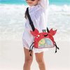 Mesh Beach Bag Sand,Toy Seashell Pool Bag,Portable Foldable Sea Shell Bag for Adjustable Carrying Straps/Toy Storage Bag Pink
