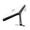AIFUSI Butterfly Knife Trainer Practice Steel Metal Folding Knife Training Knife Unsharpened Blade (Black)