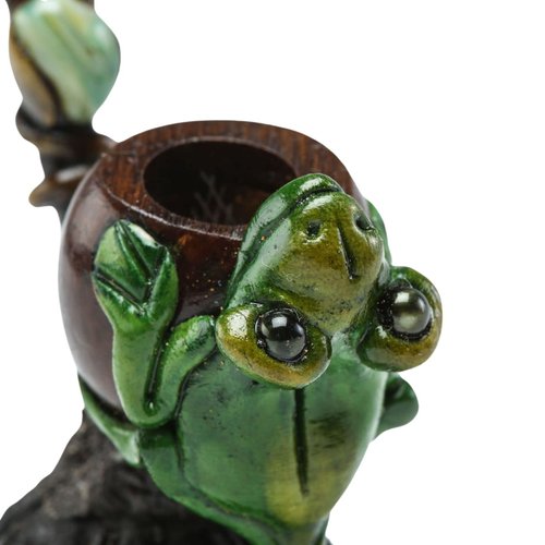 Frog Smoking Pipe w/Andean Walnut Base - Made in the Andes