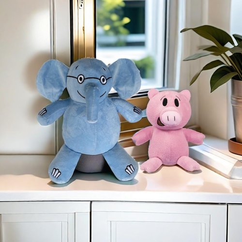 Generic 2024 New Blue Elephant and Pink Pig Plush Toys,for Boys and Girls Animal Toys,Christmas Valentine's Day Room decoration Party Gifts (2PC)