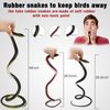 jxzdle Fake Snake,3pcs Halloween Decorations Rubber Snakes to Keep Birds Away Realistic Rubber Fake Snake Toy 48 Inch for Garden Props to Scare Birds Theater Props, Party Favors for Kids