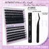 Lash Extension Kit Anforlin Fluffy Eyelash Extension Kit with 210PCS 80D+100D 8-16mm Lash Clusters, Lash Bond&Seal and Lashes Tweezers DIY Individual Eyelashes Kit for Beginner DIY at Home