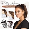 Ponytail Bump it UP Volume Inserts Lightweight Hair Styling Tool with Elastic Band, Create Full Bodied Hair in Seconds for Any Occasions (Coffee + black)