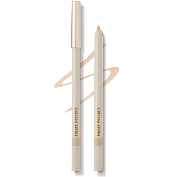 Heart Percent Dote On Mood Gel Eyeliner Pencil, Long-Lasting Waterproof Smudge Proof Smooth Retractable Eye Liner Pencil with Built-In Sharpener (03. Light Beige)