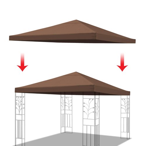 BenefitUSA Brown Single Tier Replacement 10'X10'Gazebo Canopy top Patio Pavilion Cover Sunshade plyester