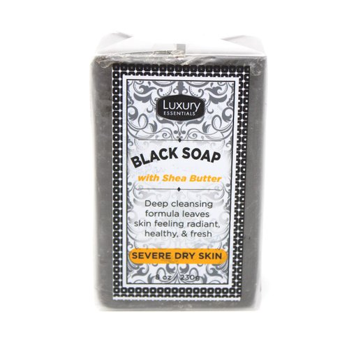 Luxury Essentials Shea Butter Bar Soap 8 oz (2 Pack) (Black Bar Soap with Shea Butter)