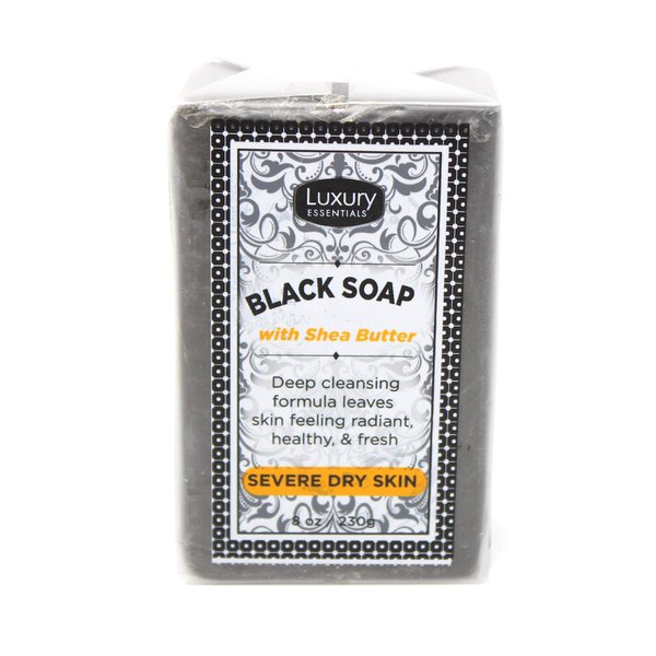 Luxury Essentials Shea Butter Bar Soap 8 oz (2 Pack) (Black Bar Soap with Shea Butter)
