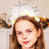 BARTOSI Light Up Christmas Snowflake Headband Xmas Headbands LED Snowflakes Hair Band Christmas Hair Accessories for Women