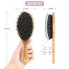Hair Brush Comb Set Boar Bristle Hairbrush for Curly Thick Long Fine Dry Wet Hair,Best Travel Bamboo Paddle Detangler Detangling Hair Brushes for Women Men Kids Adding Shine Smoothing Hair