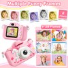 Upgrade Kids Camera Toys, Best Christmas Birthday Festival Gift for Girls Age 3-12, 1080P HD Selfie Digital Video Toddler Camera with 32GB SD Card, Cute Portable Little Girls Gifts Toys