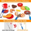 Kids Play Food Grill with Pretend Smoke Sound Light Kitchen Playset BBQ Accessories Camping Cooking Set Barbecue Toddler Girl Boy Toy 2 3 4 5 6 Year Old 4-8 Birthday Kid Toy Idea