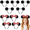 10 Pack Mouse Ears Great for Mickey Theme Birthday Party Decorations Party Favors Supplies and Mouse Themed (Red and Black)