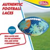 Wahu 100% Waterproof Beach Football with Real Laces for in and Out of Water Play, 9" Outdoor Football for Pool and Beach Games, Blue
