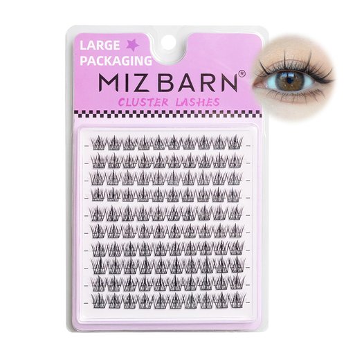 MIZ BARN False Eyelashes 100pcs C Curl Lash Clusters, 11-13mm Natural Individual Lashes Wispy Las...