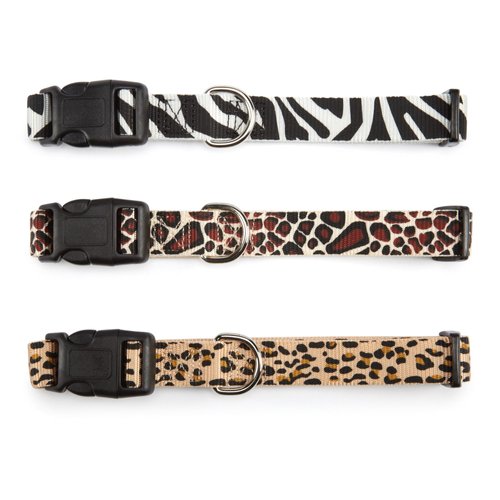 East Side Collection Cheetah-Print Nylon Dog Collar, 10–16 Inch