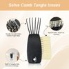 YAFIYGI 1 PCS Hairbrush Cleaner Tool Black Hair Brush Cleaners Quick Cleaning Machine Plus Comb and Rake Easy to Clean Small Hair Brush for Thin and Thick Hair Home and Salon Use