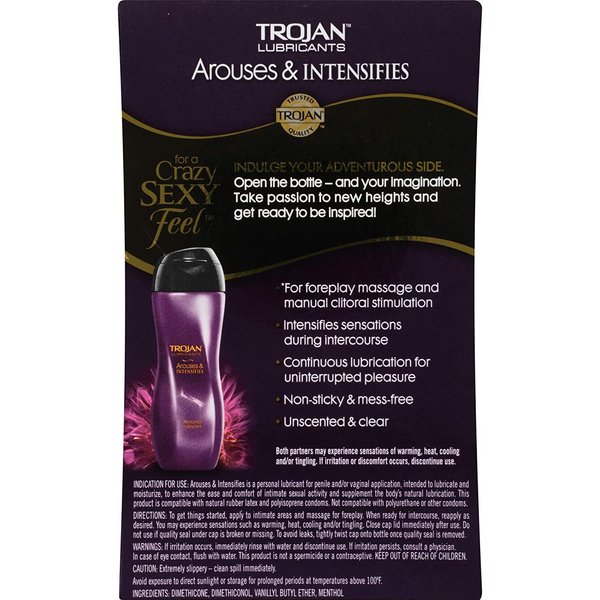 Trojan Lubricants Personal Lubricant Arouses & Intensifies - 3oz, Pack of 6