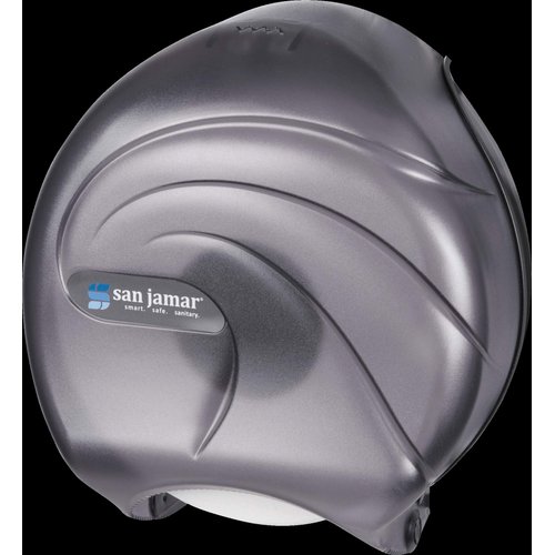 San Jamar Oceans Plastic Single Jumbo Bath Tissue Dispenser, 3.25" Core, Black Pearl, 1 Count (Pack of 1)