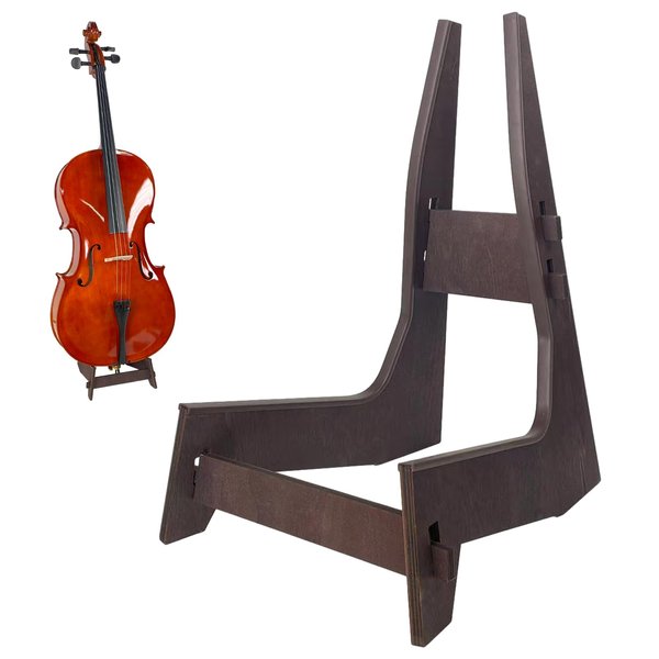 COLOOFO Cello Stand, Cello Support Holder made of wood with Rubber Protection Detachable Portable Musical Instrument Stand for 1/8-4/4 Cellos Guitars Electric Bass Electric Guitar Stand