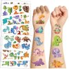 Y 10 Sheet Dinosaur Temporary Tattoo Stickers Boys Girls Makeup Festival Carnival Birthday Party Fake Body Tattoos for Ancient Animal Theme Face Tattoos Body Tattoos