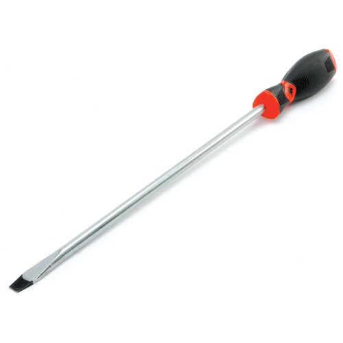 Performance Tool W30983 Black & Red Slotted Screwdriver, 3/8" x 12"