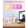 Mini Karaoke Machine for Kids&Adults,Portable Bluetooth Speaker with 2 Wireless Microphones and Stereo Sound Enhanced Bass,Gifts for Girl 3 4 5 6 7 8 9 10 11 12+ Years Old Home Party (Pink)