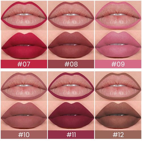 evpct 6Pcs Retractable Lip Liner Pencils Set for Shaping & Sculpting Lips, Ruby Mauve Red Rose Nude Pink Plum Purple Taupe Brown Creamy Matte Velvet Pigmented Rich Lip Colors Liner Crayon Lipstick 02