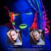 Glow In Dark Neon UV Face Body Paint Sticks for Halloween Makeup, 6 Pieces, Rainbow Glitter