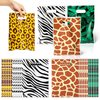 Animal Print Party Favor Bags - 60Pcs Zoo Print Goody Candy Treat Gifts Bags, Summer Jungle Safari Themed Party Decorations for Kids Girls Boys Birthday Baby Shower Animals Theme Events Supplies