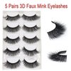 5 Pairs Fluffy Lashes Natural Look False Eyelashes Soft Thick 18Mm Fake Eyelashes Long Best Mink Lashes for Women