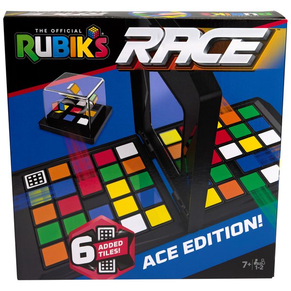 Rubik’s Cube, Rubik's Race, Ace Edition Classic Fast-Paced Puzzle Strategy Sequence Two Player Board Game for Ages 8+