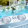100 Pcs Blue Floral Paper Plates Disposable Dessert Plates Baby Bridal Shower Party Supplies Floral Dessert Plates Bulk Birthday Party Tea Party Serving Tray for Wedding Birthday Party Supplies