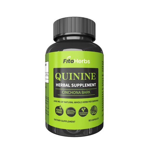 FitoHerbs Quinine Herbal Supplement - Cinchona Bark Supplement for Immune System, Stomach Health & Soothes Leg Cramps - Vegan Pure Quinine Capsules 1000mg (90 Capsules)