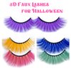 Colored False Lashes 3D Faux Mink Fake Eyelashes Fluffy, Halloween Party Makeup Tools 17-20mm 5 Pairs Colorful Pink Lashes Pack (Five colours)