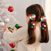 Merry Christmas Cheer Bow Hair Clips Girls Santa Claus Dress Outfit Decor Accessories Xmas Gift Cute Long Tassel Flower Ribbon Alligator Hairpins Barrettes for Kids Teen Toddler