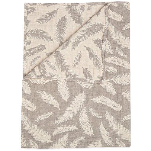 Crane Baby Blanket, Soft Cotton Jacquard Nursery and Stroller Blanket for Boys and Girls, Grey Feather, 30” x 40”