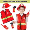 Cocojeci Boys Dress up Trunk Costumes Set,15pcs Pretend Role Play Set Fireman, Police, Construction Worker Costume with Accessories for Kids Ages 3-7