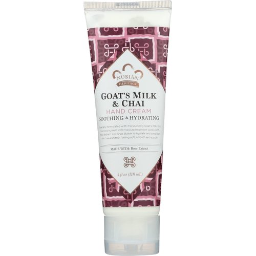 Nubian Heritage Goat's Milk & Chai Hand Cream, Soothing & Hydrating, 4 Oz (Pack of 3)
