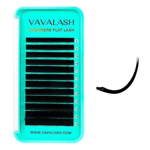 VAVALASH Cashmere Faux Mink Ellipse Flat Lashes 0.15 0.2mm C D Curl 6-17mm Soft Lightweight Classic Lash Extensions Matte Split Tip Natural Eyelash Extensions Professional Salon Use(0.2-D-8-15mm)