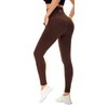 Aoliks Leggings with Pockets for Women - Yoga Pants with Pockets,Soft High Waist Tummy Control Non See Through Workout Pants Brown