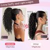 HOOJIH Ponytail Extension for Black Women Curly Wavy Drawstring Ponytail Hair Extensions Extra Fluffy Fake Pony Tail Extension 18 Inch Synthetic Hairpiece for Daily Use - Natural Black