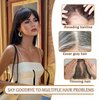 ISTGIFT Hair Toppers for Women Real Human Hair, Bangs Hair Clip 360° 3D Cover French Fake Clip in Bangs Hair Extensions, Hair Topper Hair Pieces for Women Daily (Dark Brown)