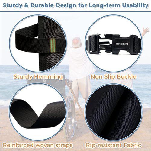 ZHEEYI Dual Oxygen Tank Holder for Wheelchiars, Oxygen Cylinder Bag with Adjustable Zippers and Mesh Storage Pockets Fits Most Oxygen cylinders, Black