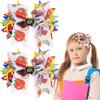 2Pcs School Bows for Girls, Back To School Hair Accessories, Cute Back To School Ribbon Bow Checkboard Designs Bows Hair Clips for Baby Girls School Students Hair Accessories