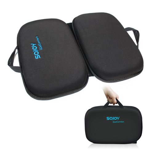 Sojoy iGelComfort 3 in 1 Foldable Gel Seat Cushion Featured with Memory Foam (A Must-Have Travel Cushion! Smart, Easy Travel Cushion) (Size: 18.5“ x 15" x 2")