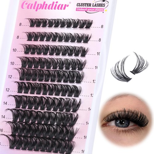 80D Lash Clusters Fluffy Eyelash Clusters 8-16mm Mix Cluster Lashes DIY Lash Extension D Curl Cluster Eyelash Extensions 100pcs Individual Lashes Wispy Lashes Clusters by Calphdiar