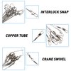 Saltwater Surf Fishing Leader Rig – 46pcs Pyramid Sinker Octopus Circle Hook Forged Hook Wire Trace Leader Rig with Swivel Snaps Beads