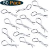 50-Pack HobbyPark Metal 1/12 1/10 Body Clips Bent Springy R Pins Medium Replacement Parts for RC Car Truck Crawler Buggy
